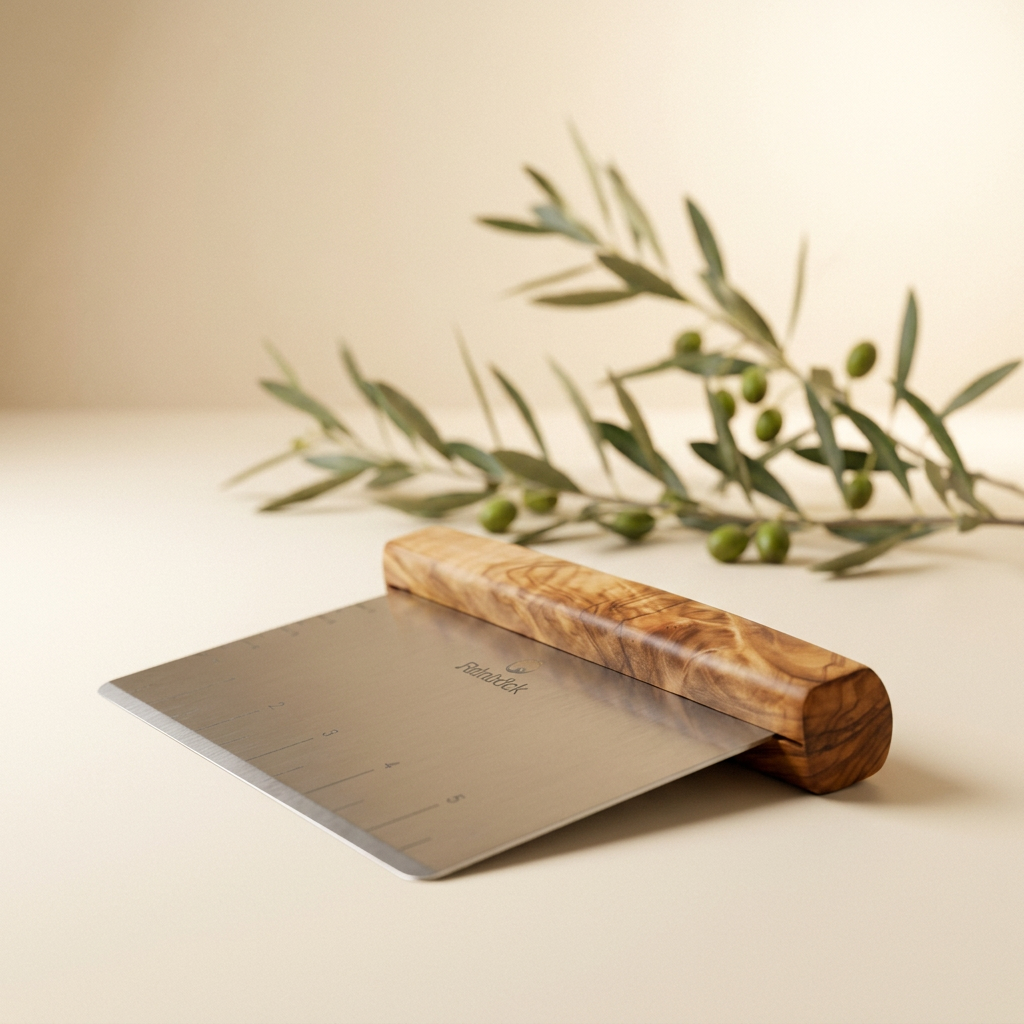 Olive Wood Bench Scraper and Dough Scraper