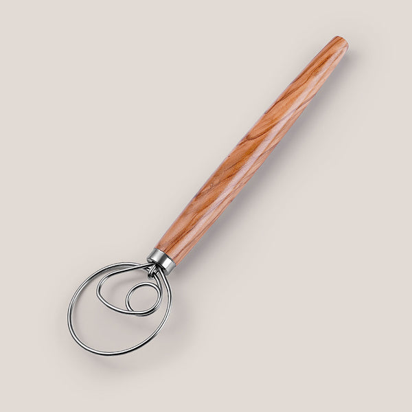 Olive Wood Danish Dough Whisk