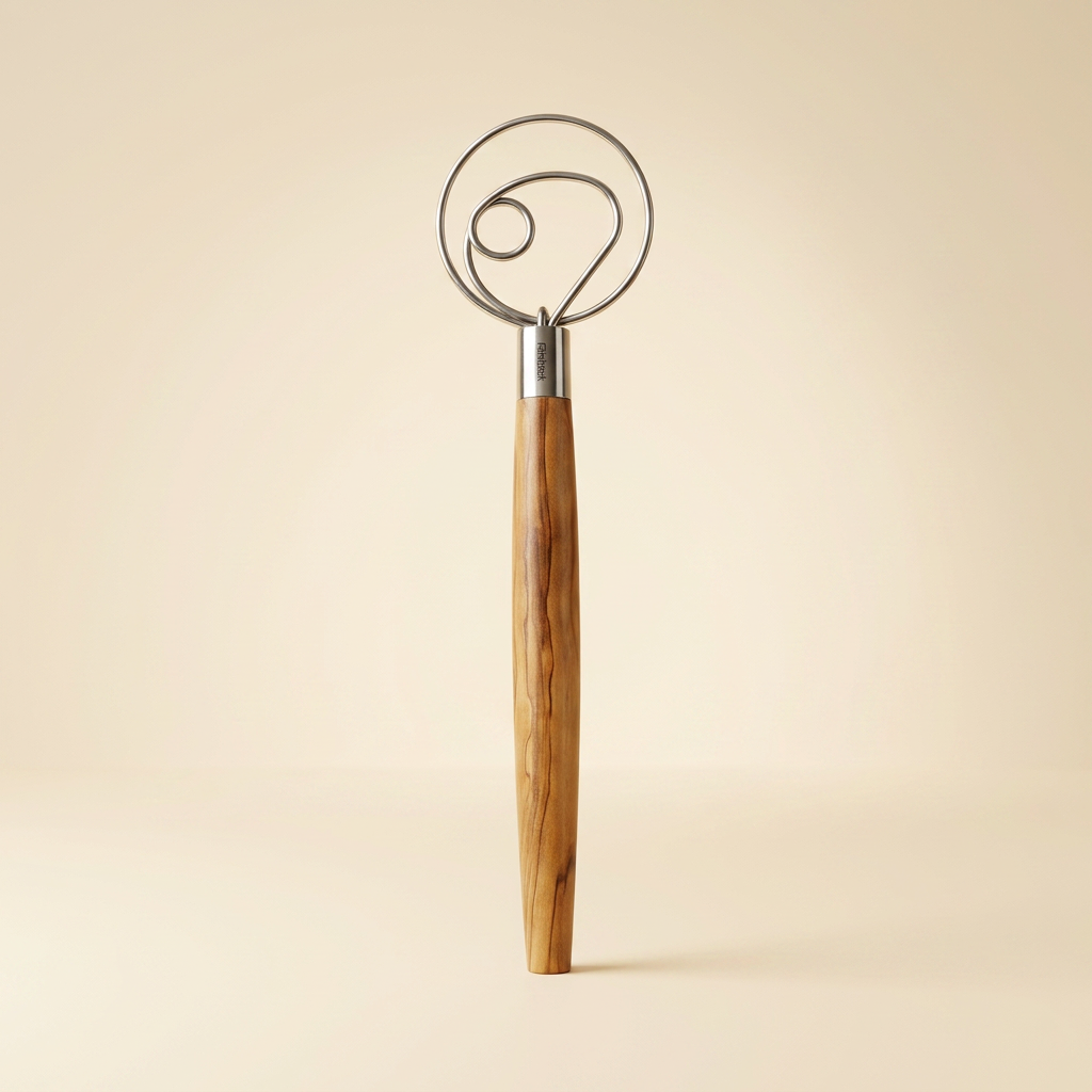 Danish Dough Whisk with Olive Wood Handle